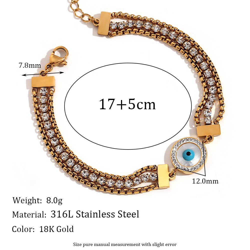 Multi Style 18K Gold Plated Steel Chain Bracelets - FGS: F