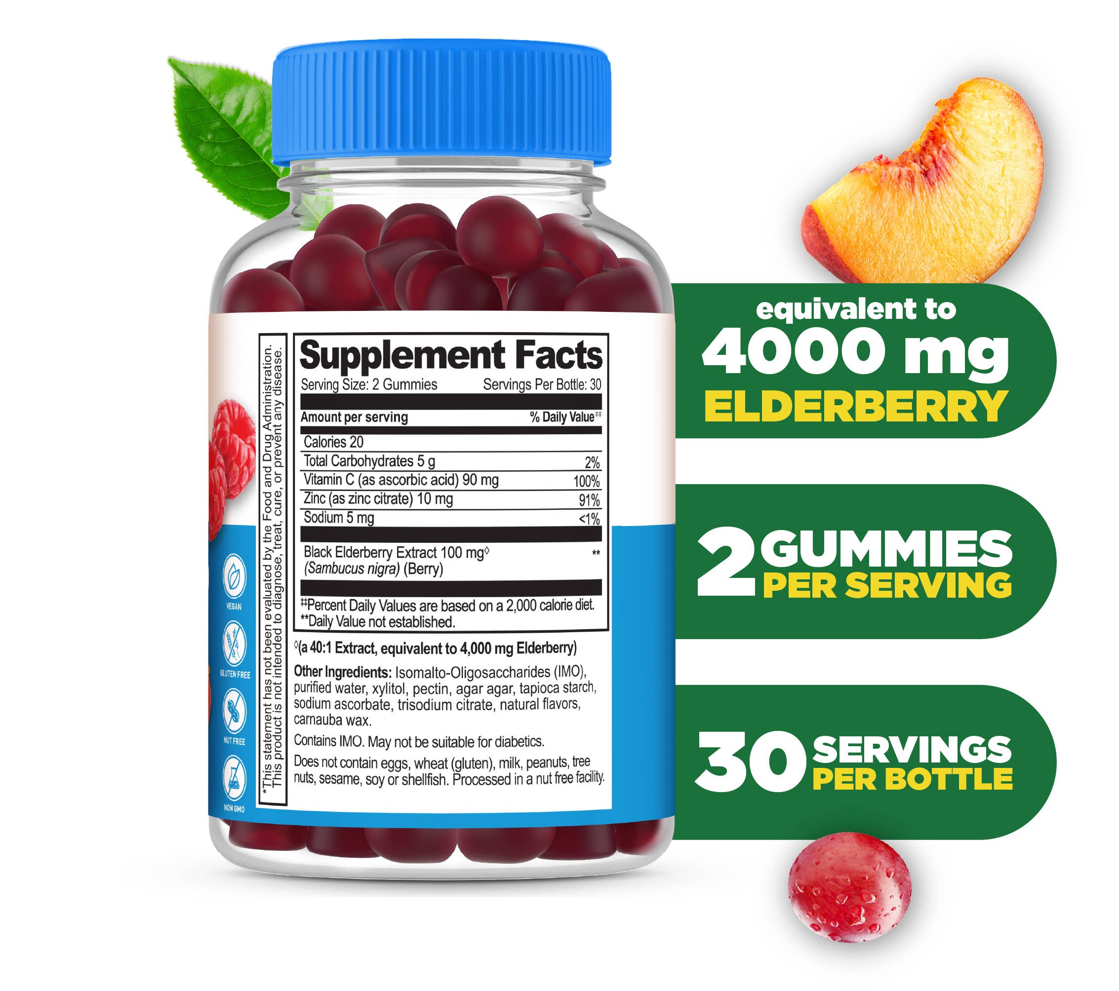 Lifeable - Sugar Free Elderberry Gummies 60 ct