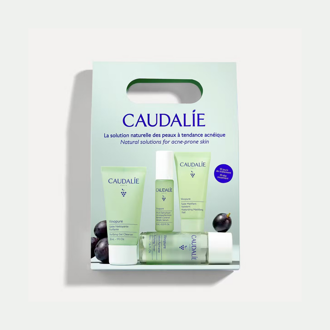Caudalie Vinopure Starter Kit – 4-step skincare set for blemish-prone, oily and combination skin.