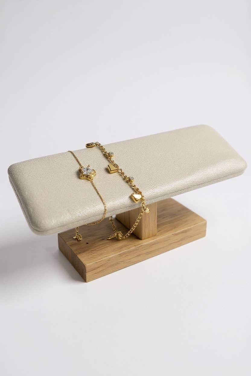 Wooden bracelet display RY37: Beige / Wood