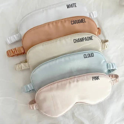 Silky Satin Sleep Eye Masks with Ribbon - GRACIA: CARAMEL / ONE SIZE