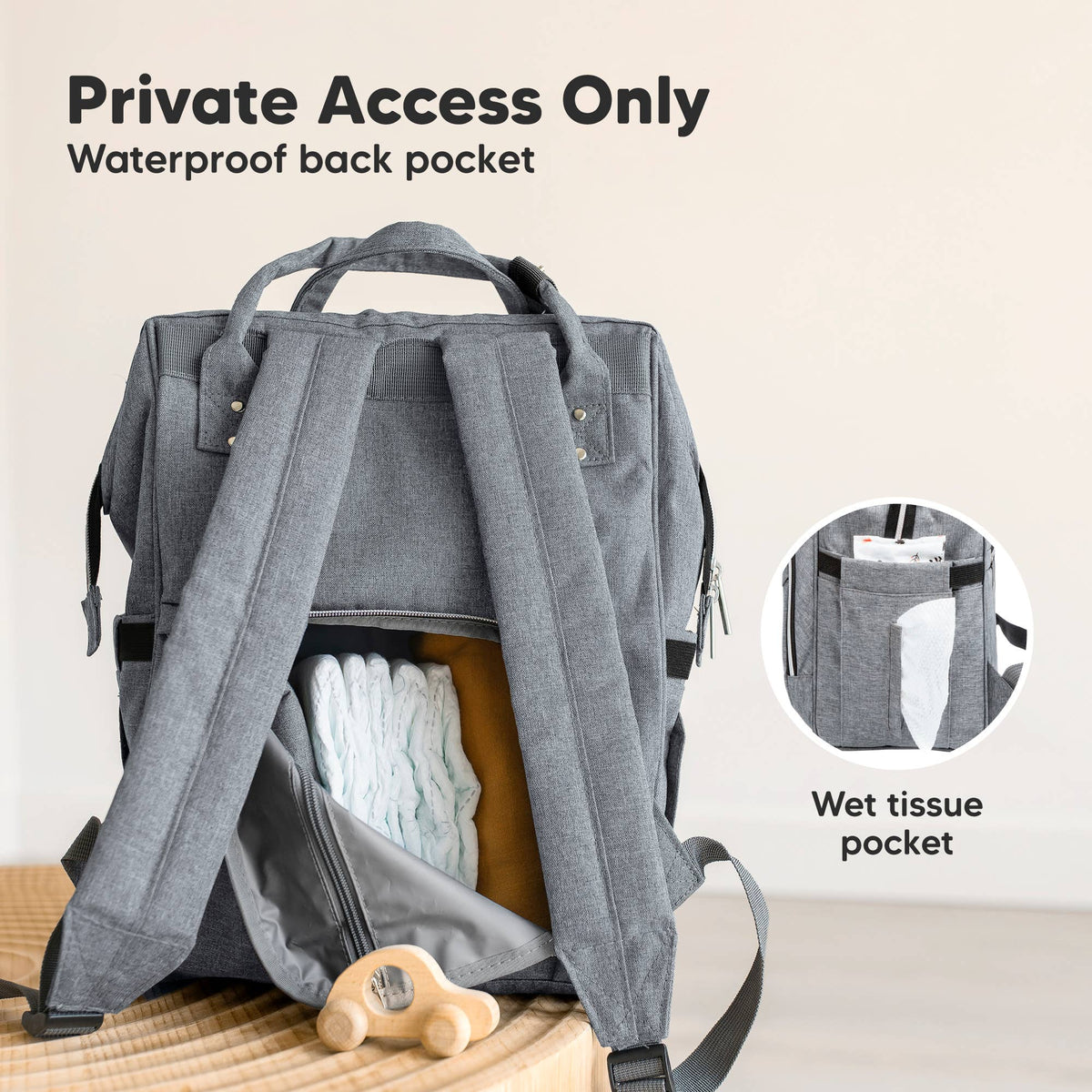 Original Diaper Bag Backpack, Baby Bags with Changing Pad: Classic Gray