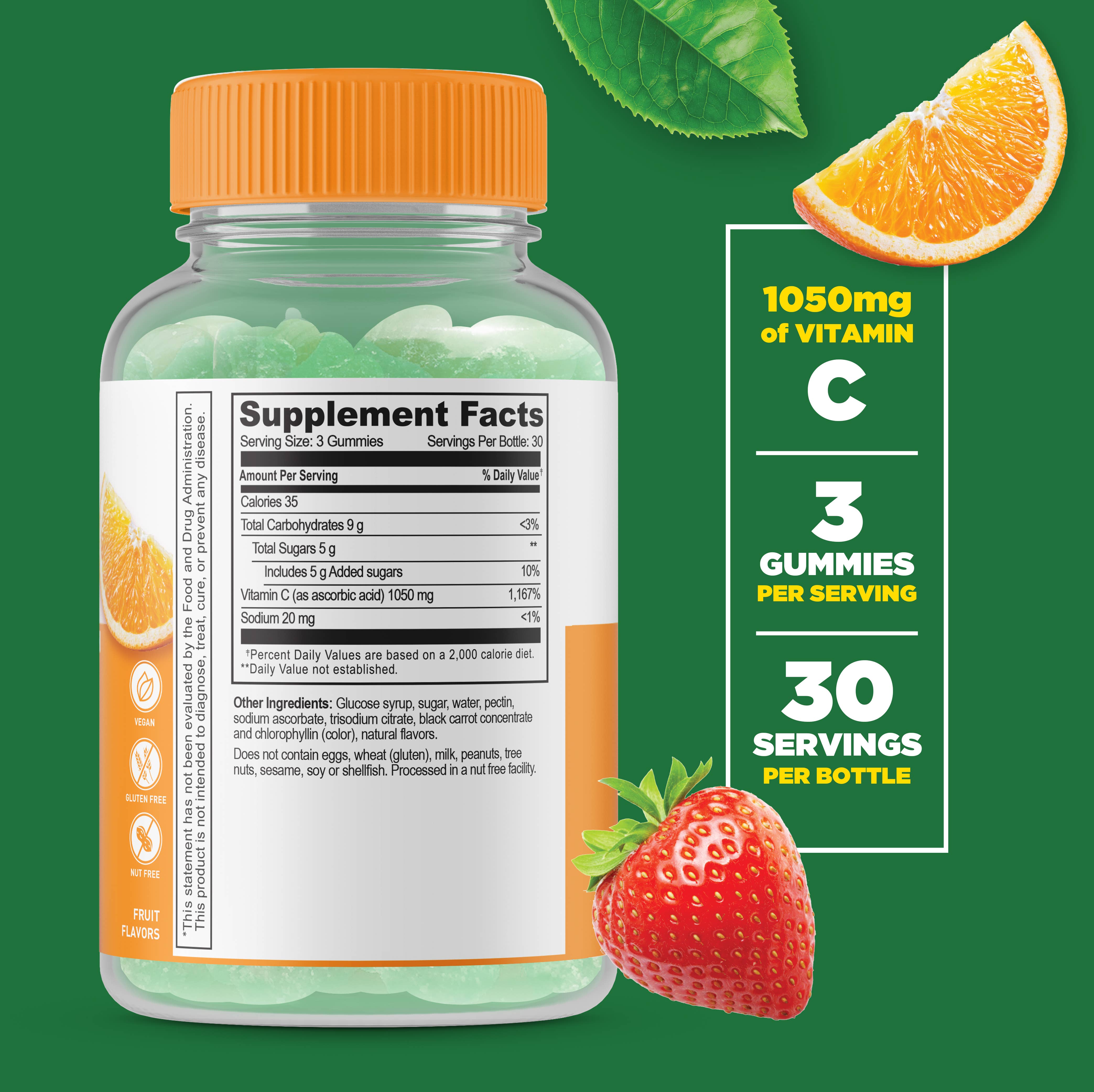 Lifeable Vitamin C 1,050 mg Gummies, Adult Immune Boost: Mixed Fruit Flavor / 90 Gummies