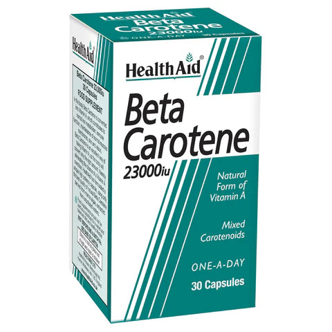HealthAid Beta Carotene 15mg Capsules - Eye and immune health support.