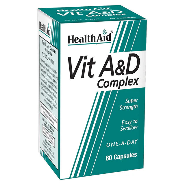 HealthAid Vit A &amp; D Complex Capsules - Vision, skin, and immune system support.