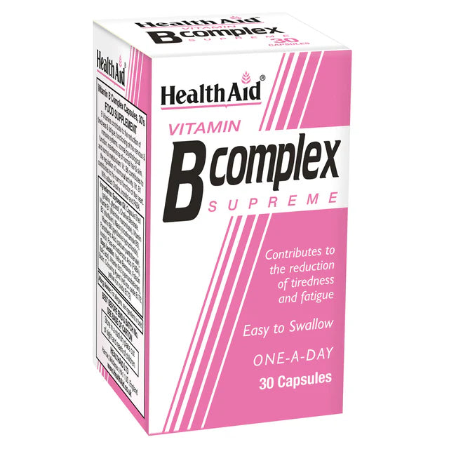 HealthAid Vitamin B Complex Supreme Capsules - Energy and stress relief.