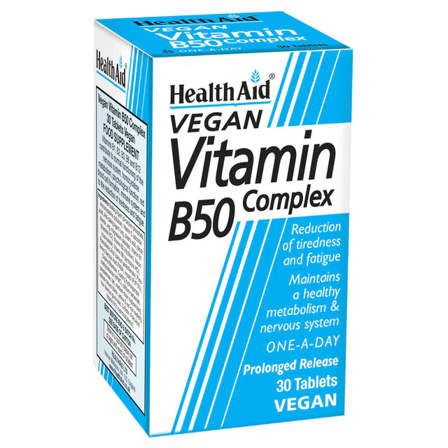 HealthAid Vitamin B50 Complex Tablets - Complete B vitamin support for energy and wellness.