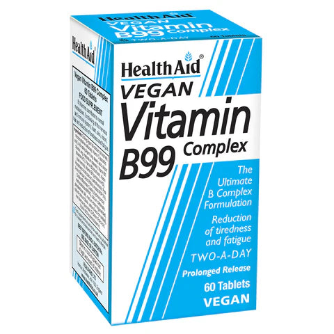 HealthAid Vitamin B99 Complex Tablets - Energy and stress reduction support.