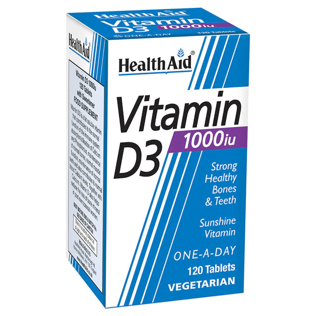 HealthAid Vitamin D3 1000iu Tablets - Immune function and bone support.