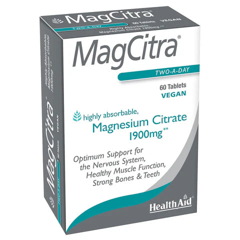 HealthAid Magcitra Tablets - Muscle and nervous system support.