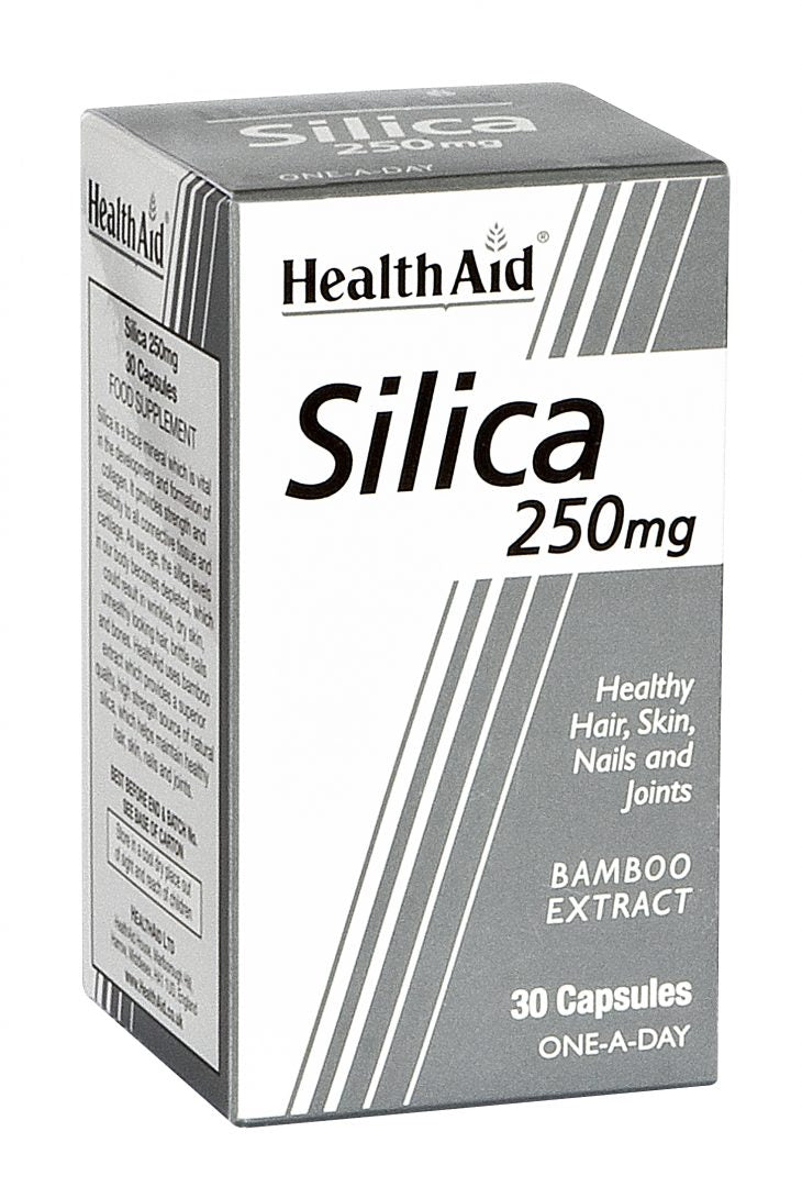 HealthAid Silica 250mg Capsules - Natural support for hair, skin, and nails.