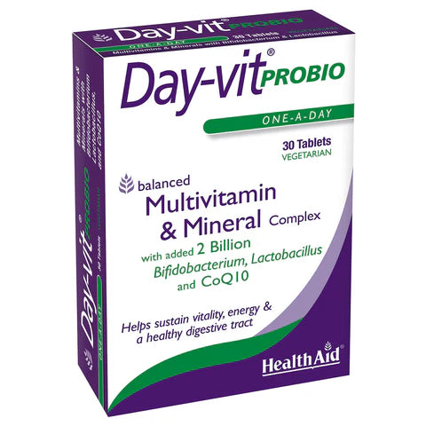 HealthAid Day-vit PROBIO Tablets - Supports overall health and digestive balance with probiotics and vitamins.