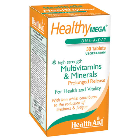 HealthAid Healthy Mega® Prolonged Release Tablets - Comprehensive multivitamin and mineral support.