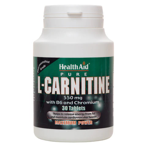 HealthAid L-Carnitine 550mg Tablets - Energy production and metabolism support.