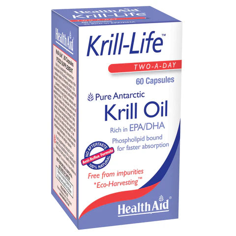 HealthAid Krill-Life Capsules - Omega-3 and antioxidant support.
