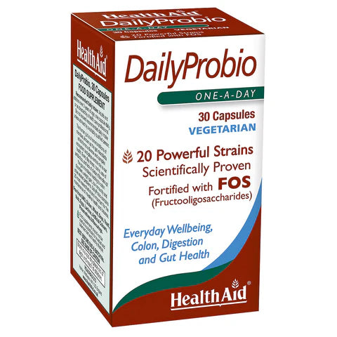 HealthAid Daily Probio Vegicaps - Supports digestive health with probiotics and prebiotics.