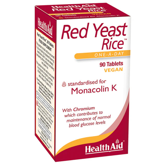 HealthAid Red Yeast Rice Tablets - Natural cholesterol support.