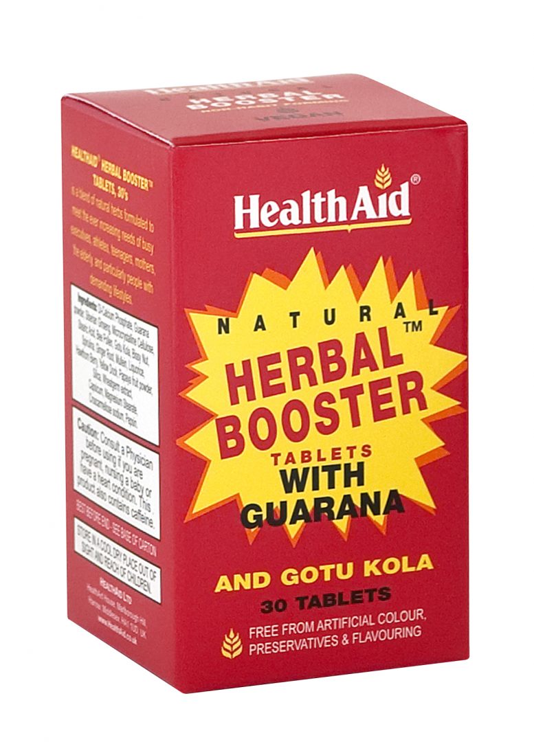 HealthAid Herbal Booster with Guarana - Enhances energy and mental focus.