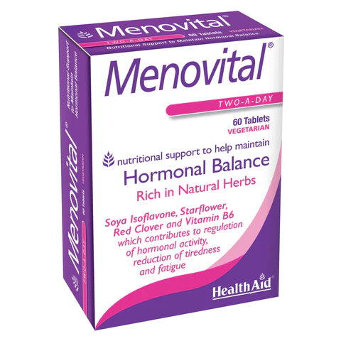 HealthAid Menovital Tablets - Menopausal health and hormonal balance support.