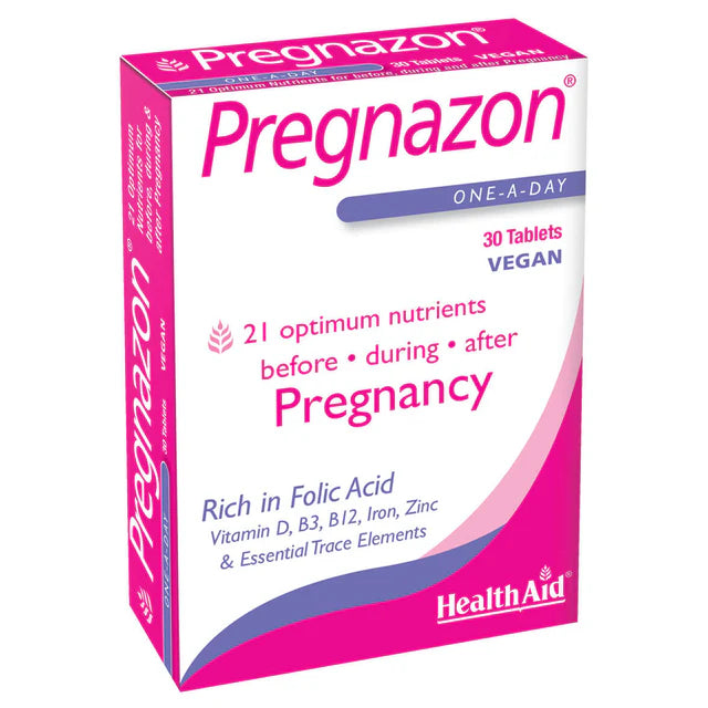 HealthAid Pregnazon Tablets - Comprehensive nutritional support for pregnancy.