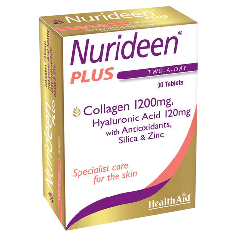 HealthAid Nurideen Plus Tablets - Skin health and anti-aging support.