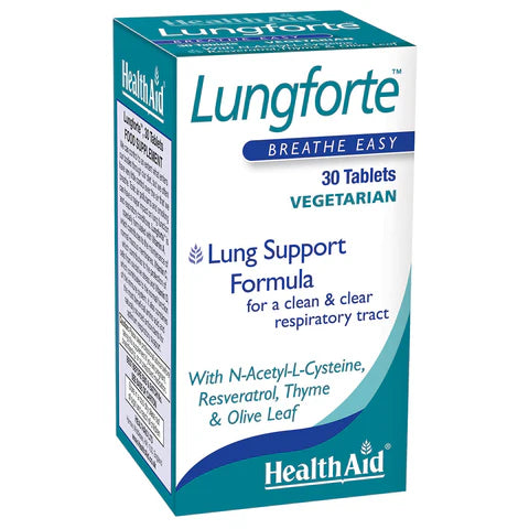 HealthAid Lungforte Tablets - Respiratory health and immune function support.