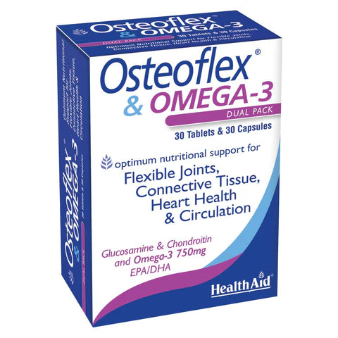 HealthAid Osteoflex &amp; Omega 3 Capsules - Joint and heart health support.