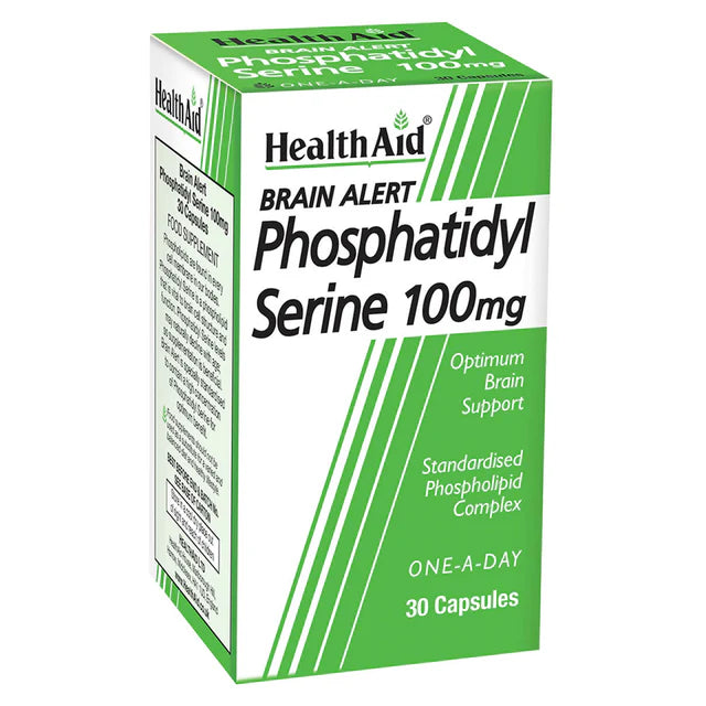 HealthAid Phosphatidyl Serine 100mg Capsules - Brain function and memory support.