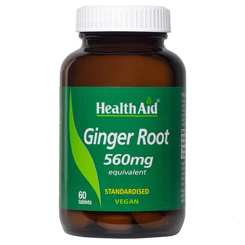 HealthAid Ginger Extract 560mg Tablets - Supports digestion and anti-inflammatory response.