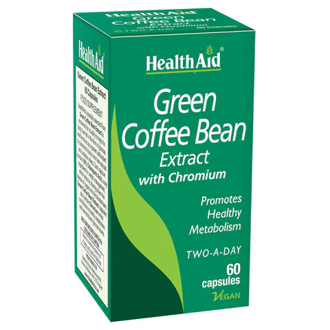 HealthAid Green Coffee Bean Extract Vegicaps - Energy and weight management support.