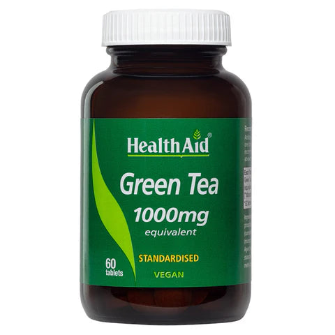 HealthAid Green Tea Extract 1000mg Tablets - Antioxidant and metabolism support.