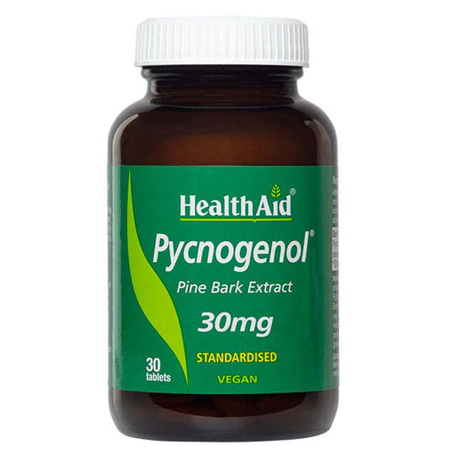 HealthAid Pycnogenol Extract 30mg Tablets - Antioxidant and vascular health support.