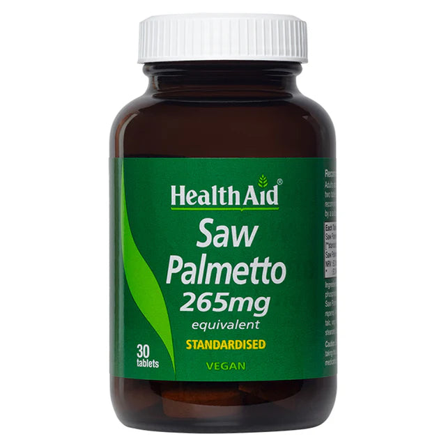 HealthAid Saw Palmetto Tablets - Prostate health and urinary tract support.