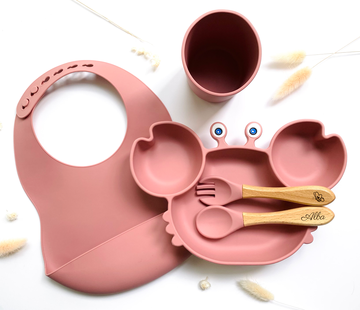 Children's meal pack+bib/glass: Navy Blue