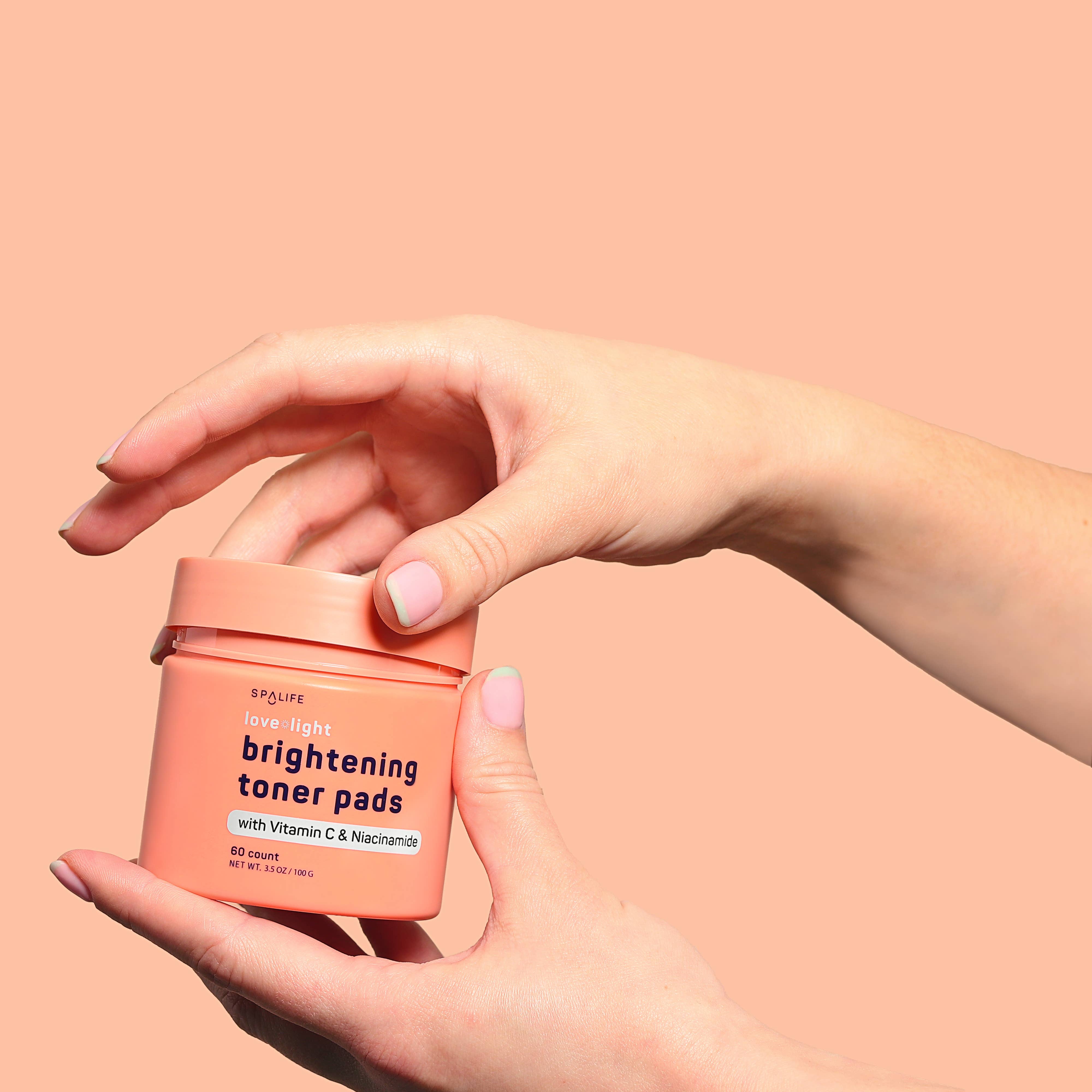 Love + light Korean Skincare Brightening Toner Pads - 60 Ct