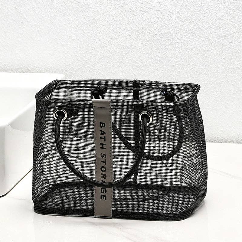 CouldNook Mesh Bath Shower Organizer Bag - Home Organizer Bag: Grey / Small