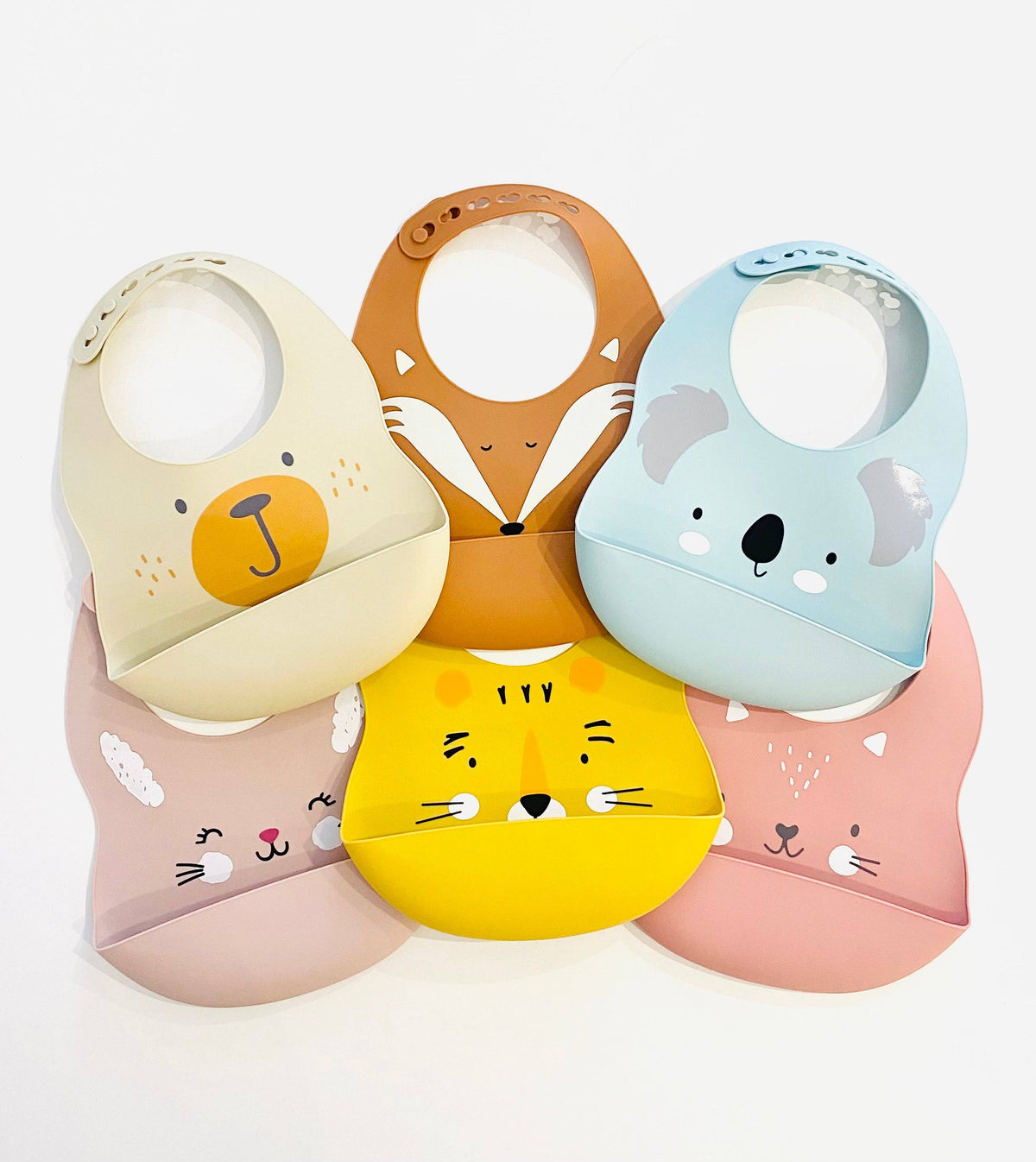 Animal bib: Bear - Beige