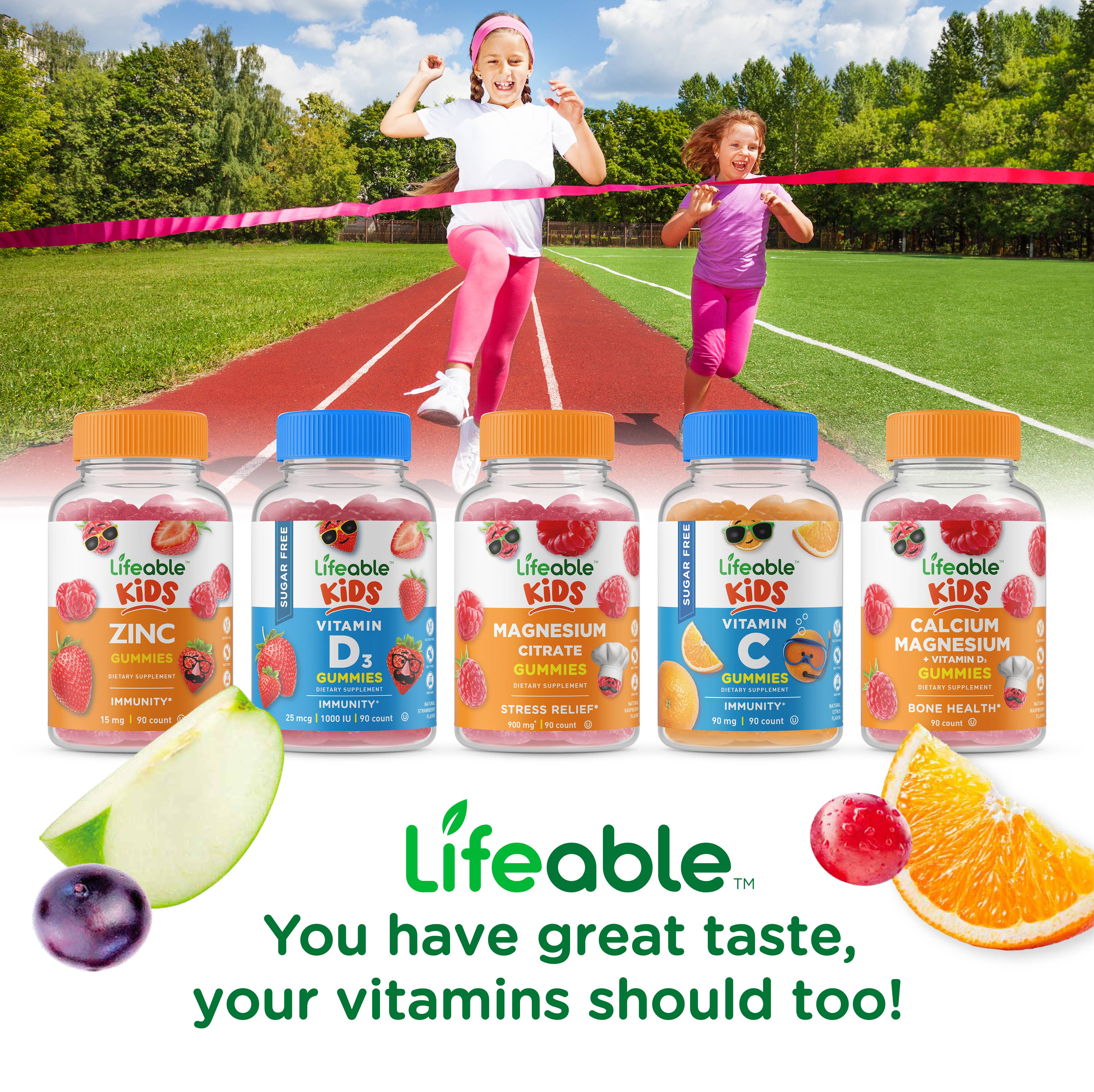 Lifeable Kids Multivitamin Gummies, Immunity And Metabolism: Mixed Fruit Flavor / 60 Gummies