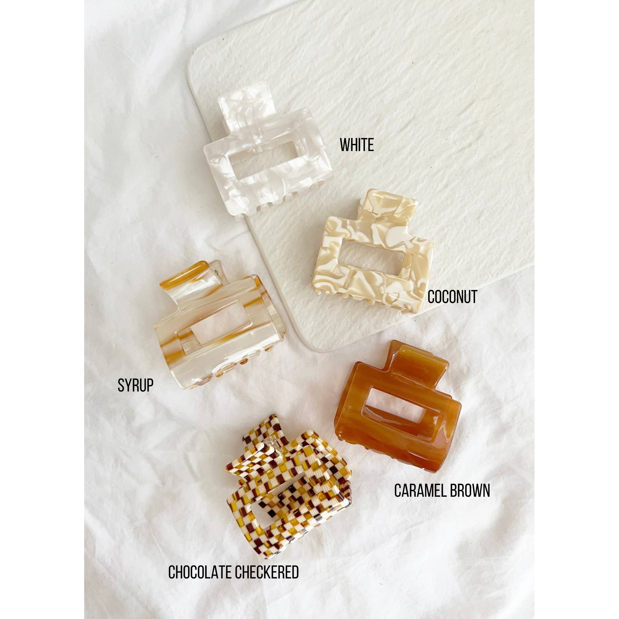 2-Inch Acetate Tortoise Hair Clips - CAMILA: WALNUT / ONE SIZE