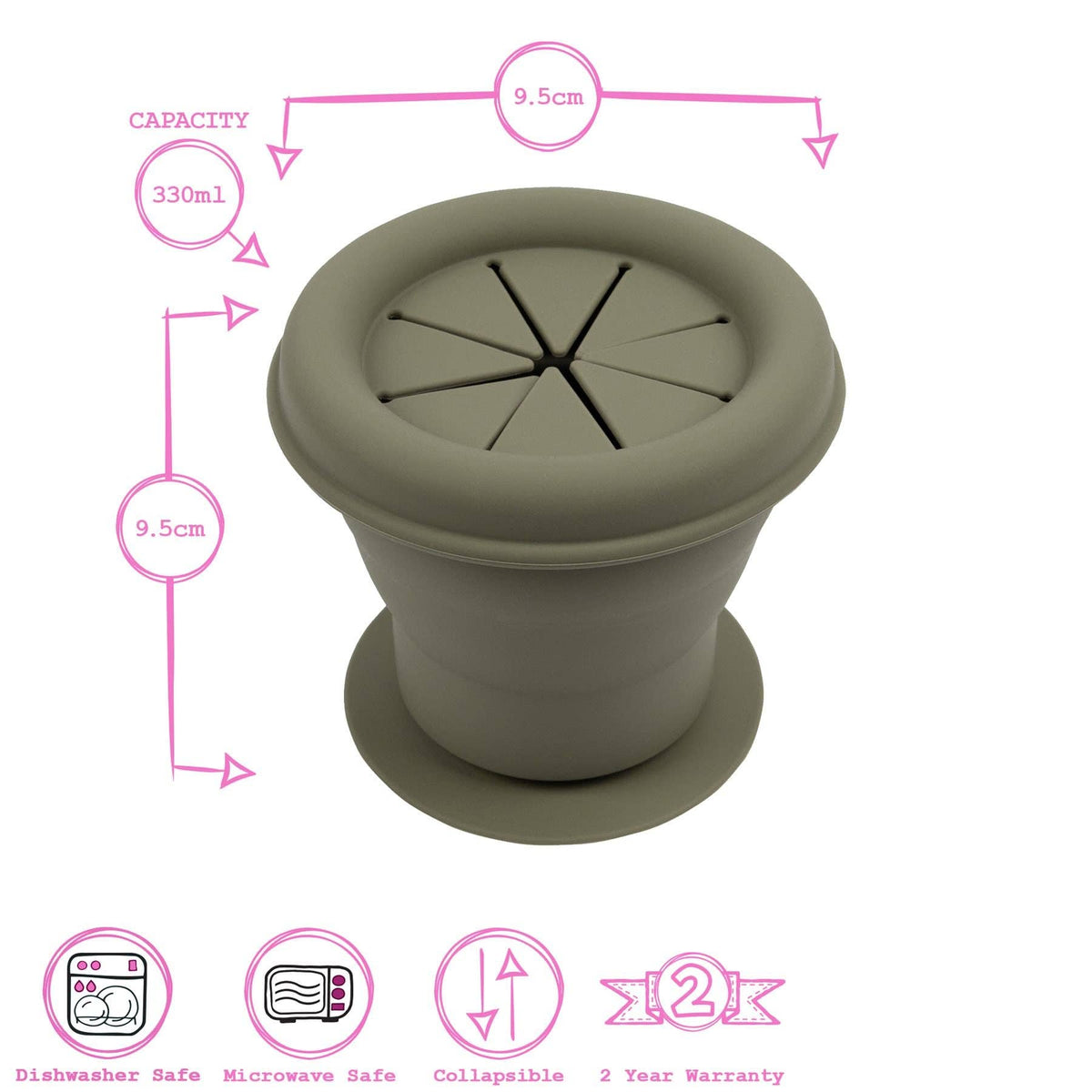 Baby Silicone Snack Pot - By Tiny Dining: Dusty Rose
