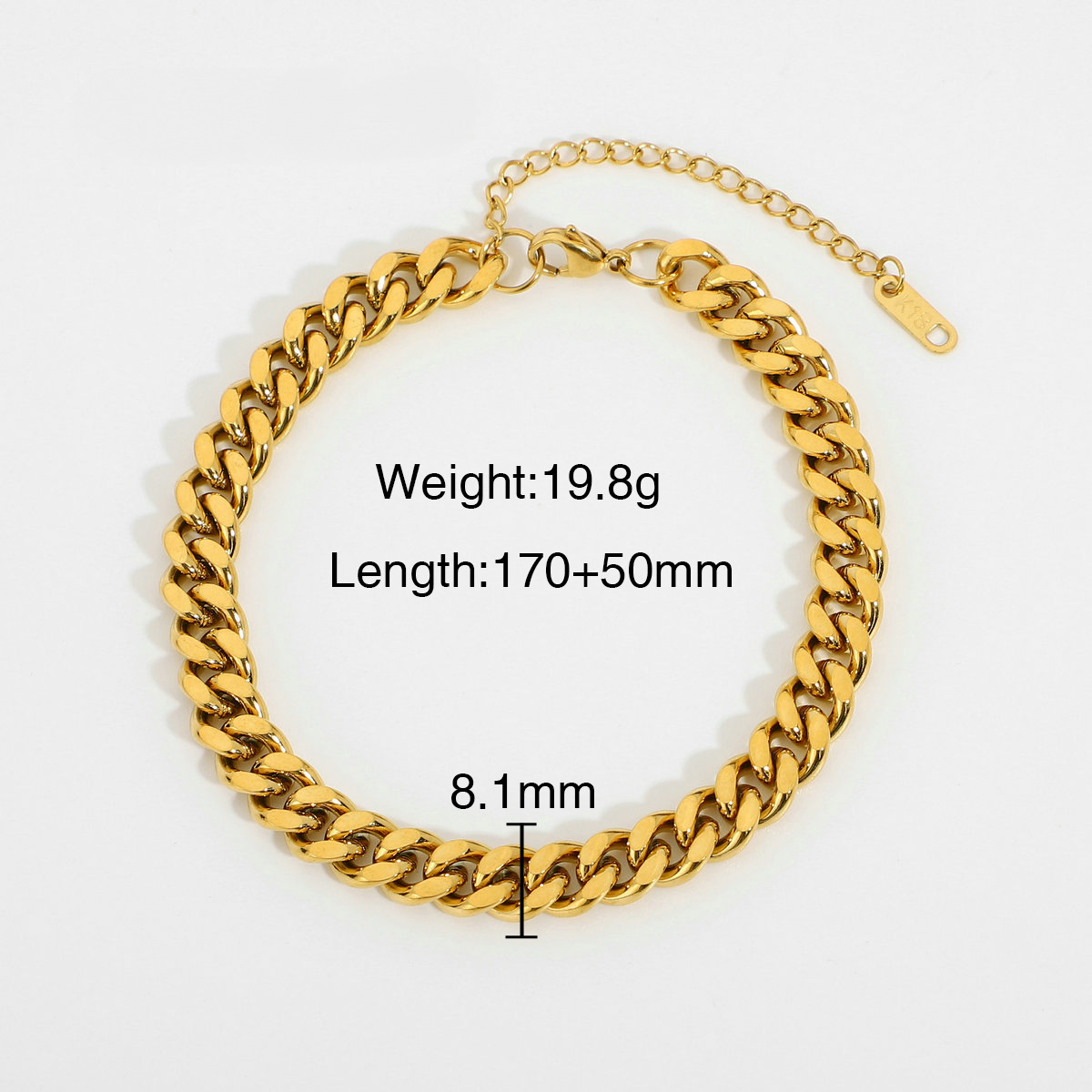 Multi Style 18K Gold Plated Steel Chain Bracelets - FGS: F