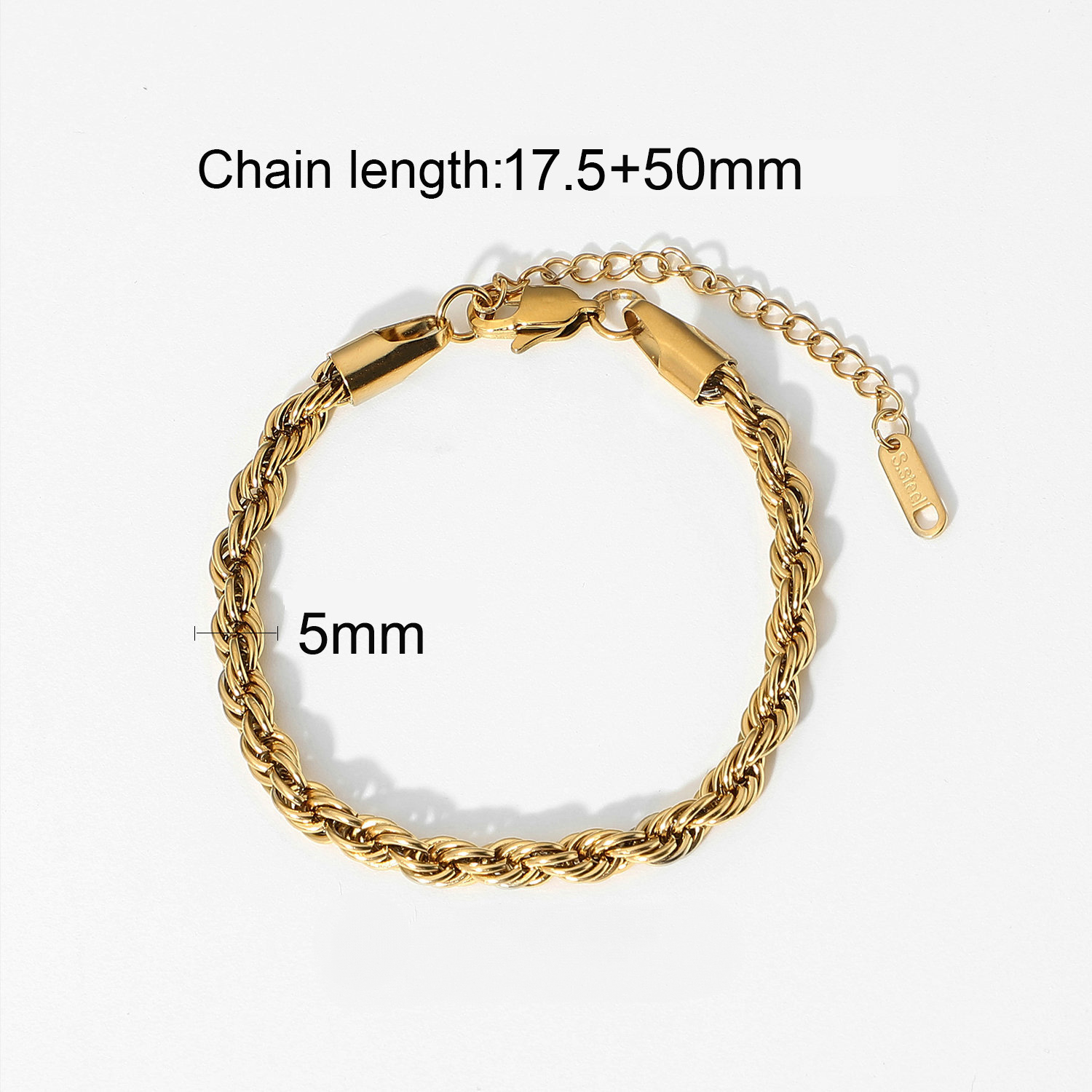 Multi Style 18K Gold Plated Steel Chain Bracelets - FGS: F