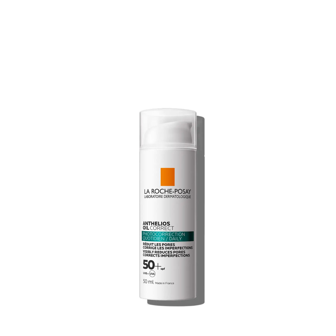 La Roche-Posay Anthelios Oil Correct SPF 50+ for high sun protection and imperfection correction.