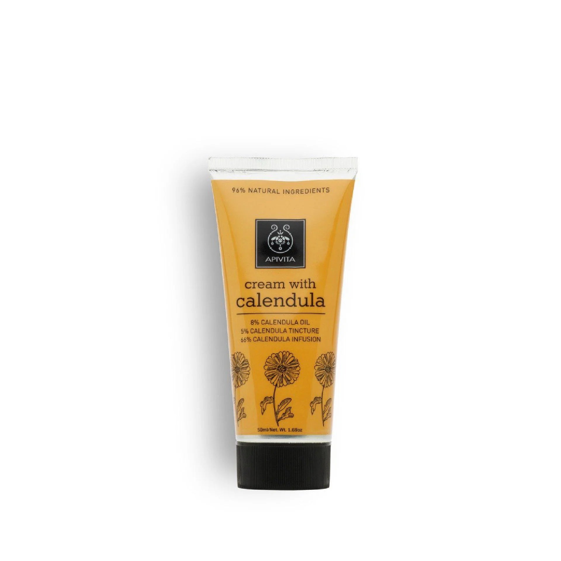 Apivita Cream with Calendula for soothing and moisturizing sensitive and irritated skin.