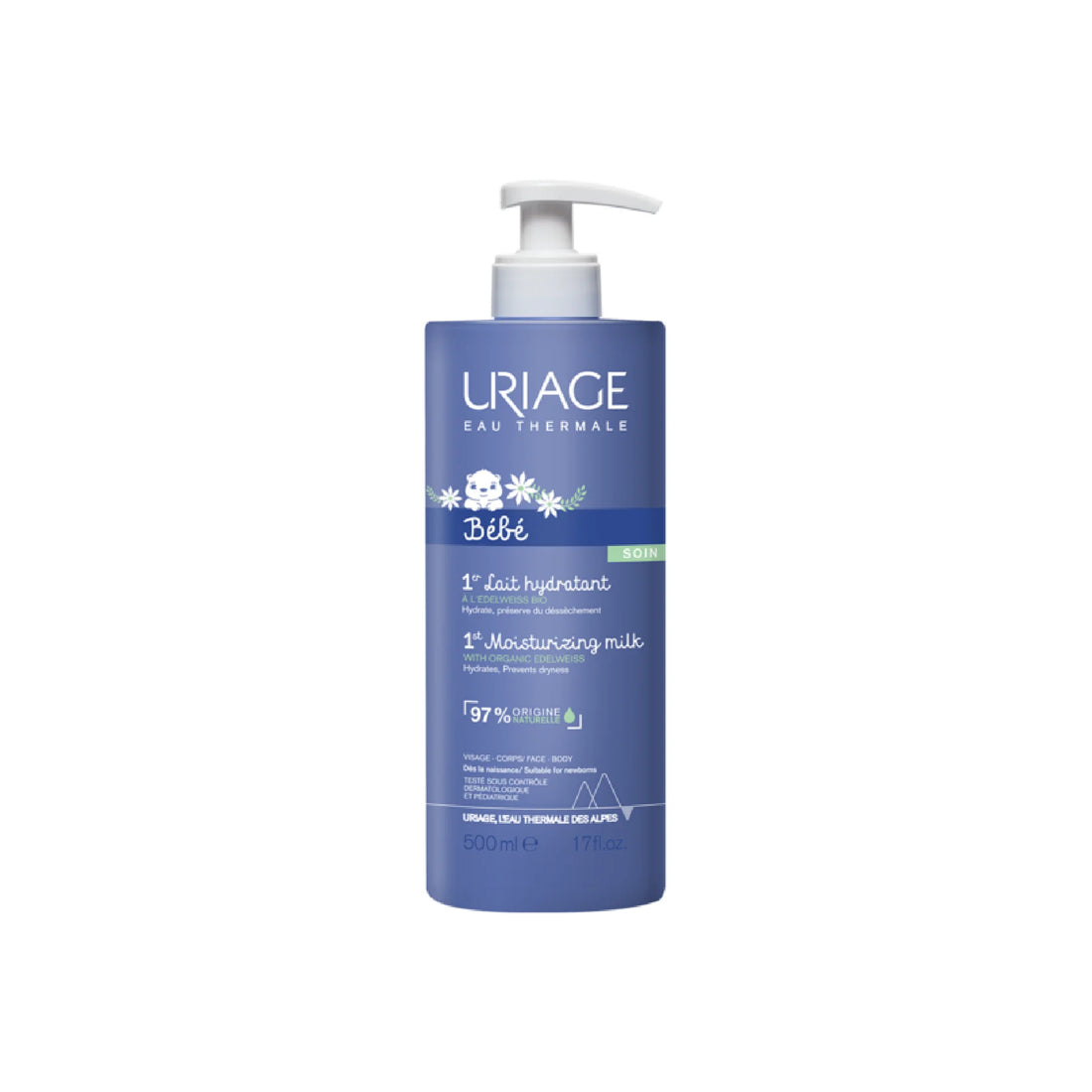 Uriage Baby 1st Moisturizing Milk for soft, hydrated baby skin.