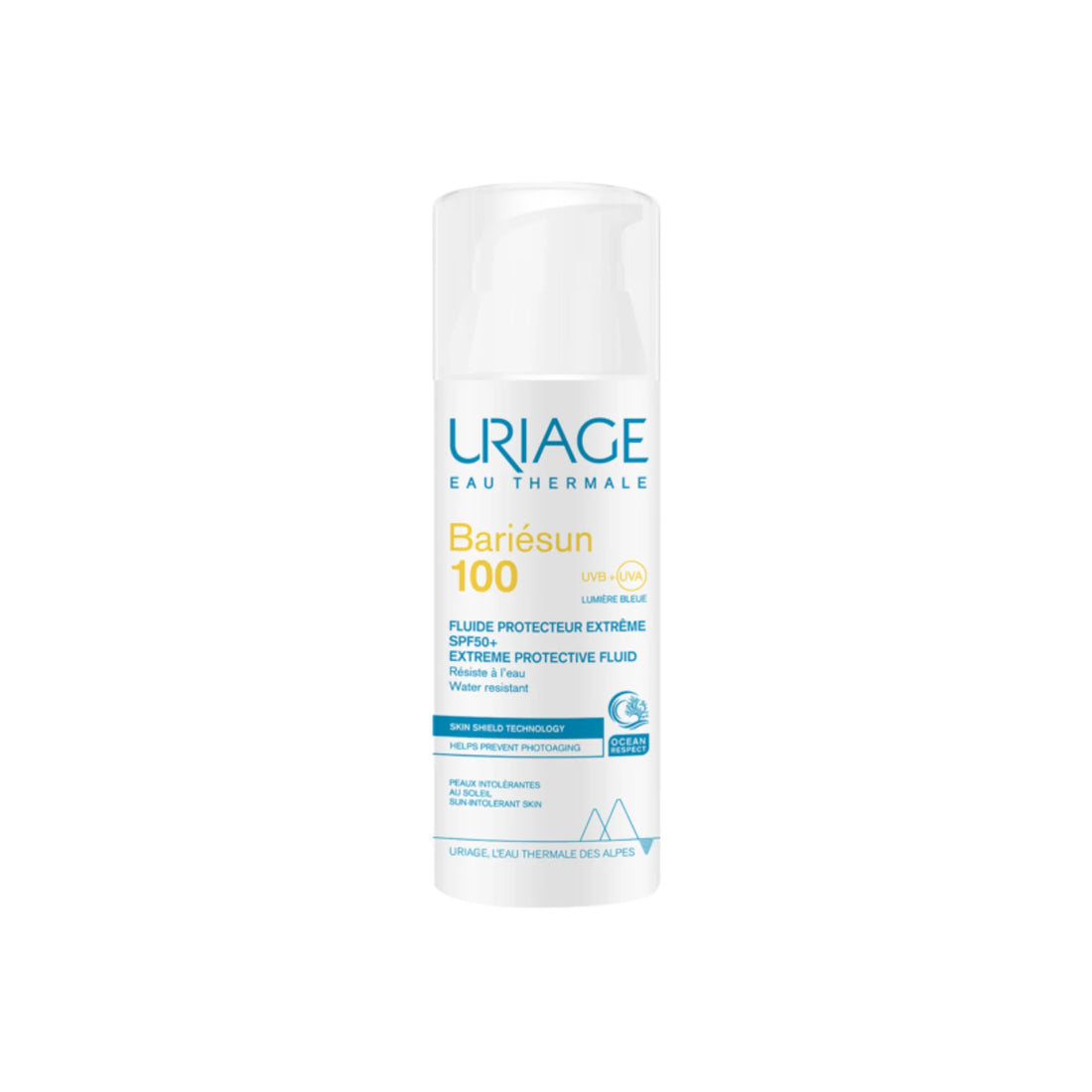 Uriage Bariesun 100 Extreme Protective Fluid for maximum sun protection and hydration of sensitive skin.