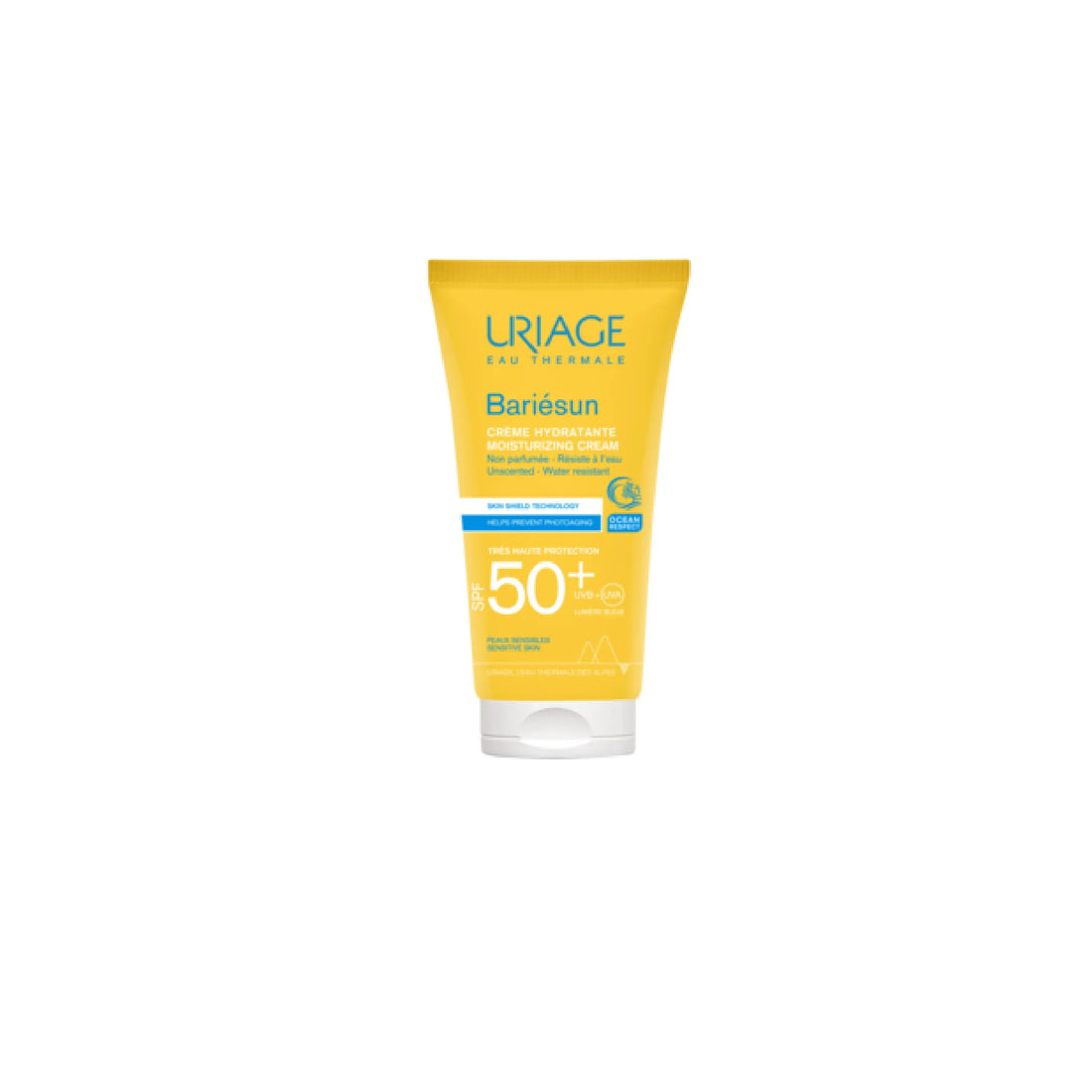 Uriage Bariesun Fragrance-Free SPF50+ Cream providing high sun protection for sensitive skin.