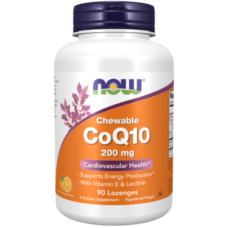 NOW Foods CoQ10 200 mg Lozenges - Supports cardiovascular health.