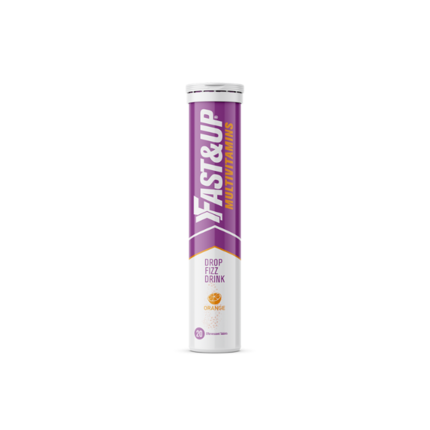 Fast&amp;Up Multivitamins 20 effervescent tablets for daily energy and immune support, orange flavour.
