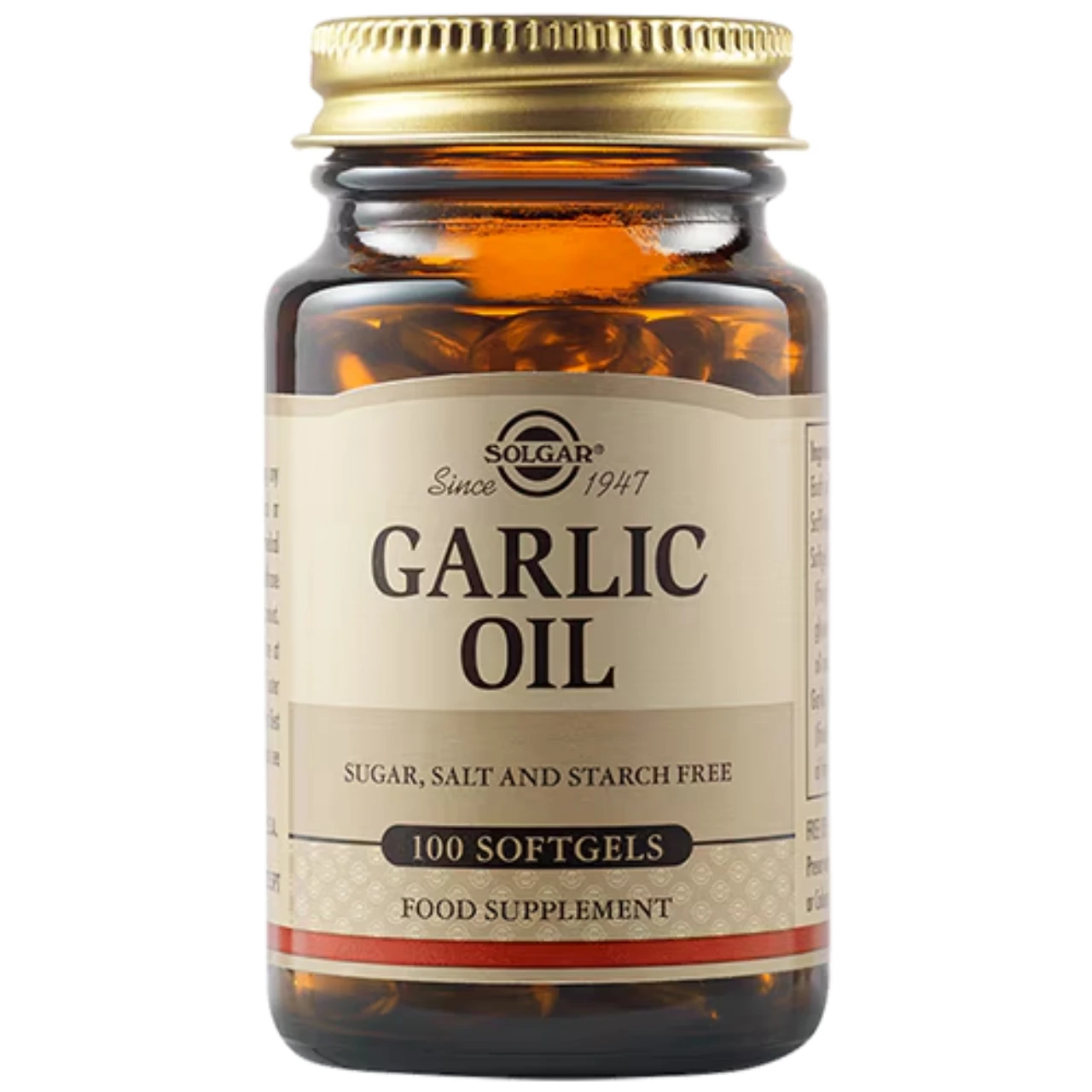 Solgar Garlic Oil Softgels - Concentrated garlic oil for immune support and antioxidant protection.